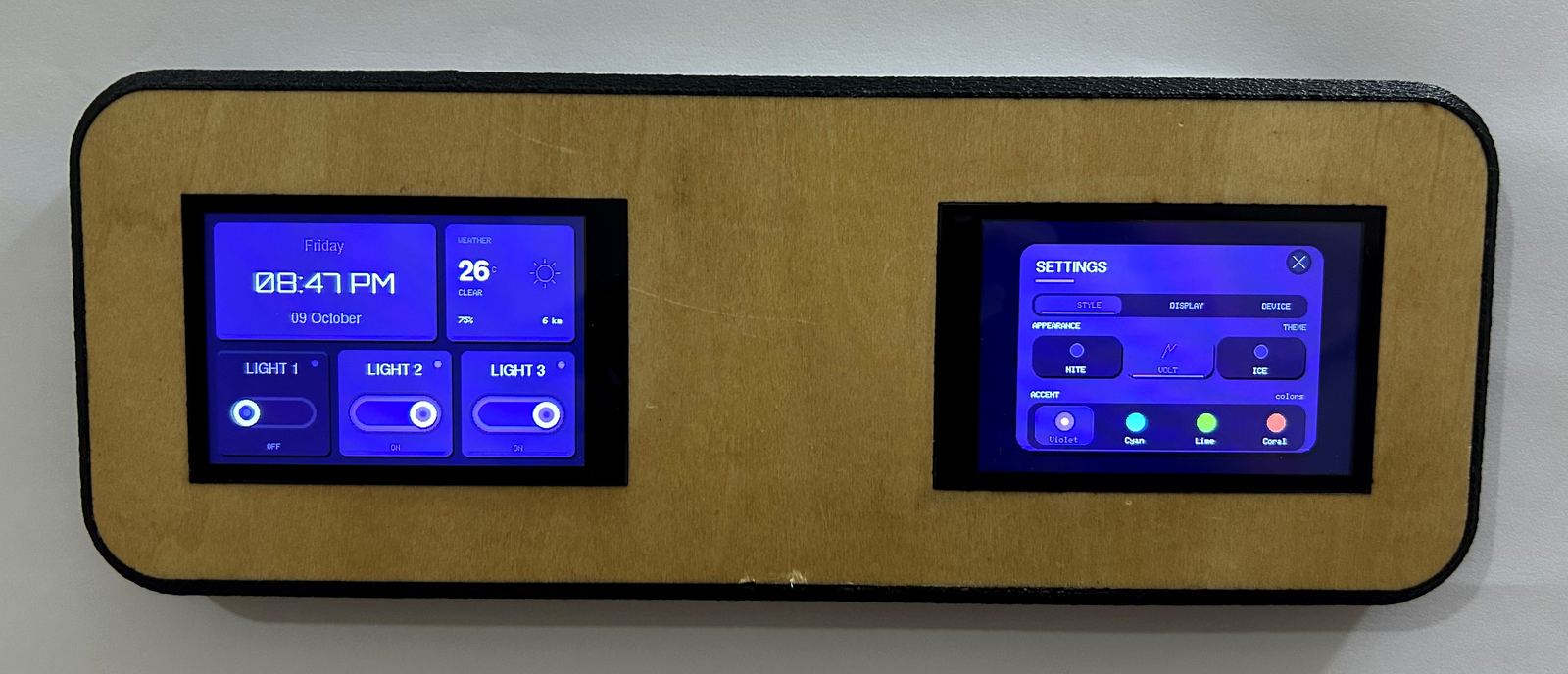 NT-01 violet theme lifestyle wall photo
